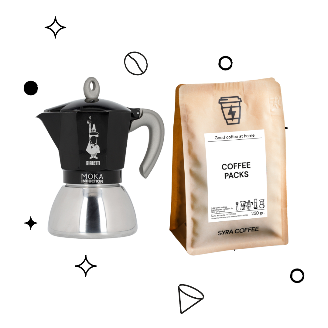Pack Cafetera Italiana Inducción